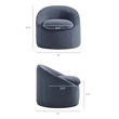 Sadie Slipcovered Linen-Blend Round Accent Chair in Denim