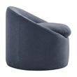 Sadie Slipcovered Linen-Blend Round Accent Chair in Denim
