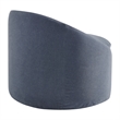 Sadie Slipcovered Linen-Blend Round Accent Chair in Denim