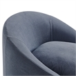 Sadie Slipcovered Linen-Blend Round Accent Chair in Denim