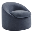 Sadie Slipcovered Linen-Blend Round Accent Chair in Denim