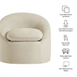 Sadie Slipcovered Linen-Blend Round Accent Chair in Linen