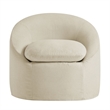Sadie Slipcovered Linen-Blend Round Accent Chair in Linen
