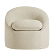 Sadie Slipcovered Linen-Blend Round Accent Chair in Linen