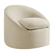 Sadie Slipcovered Linen-Blend Round Accent Chair in Linen