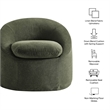 Sadie Slipcovered Linen-Blend Round Accent Chair in Sage