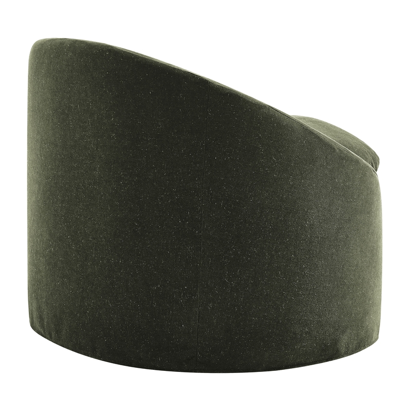 Sadie Slipcovered Linen-Blend Round Accent Chair in Sage