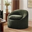 Sadie Slipcovered Linen-Blend Round Accent Chair in Sage