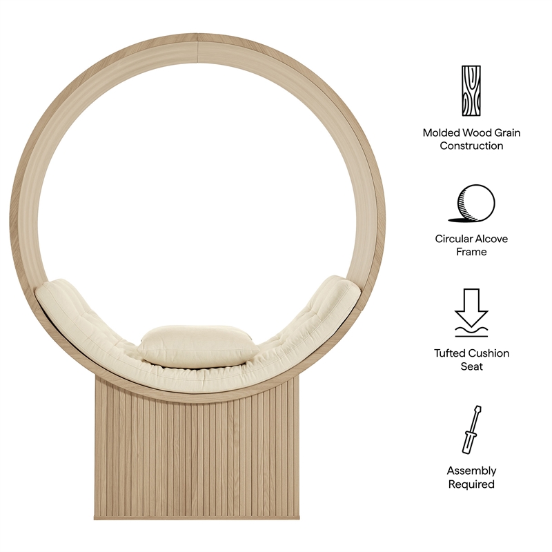 Aperture Round Alcove Accent Chair in Natural Ivory