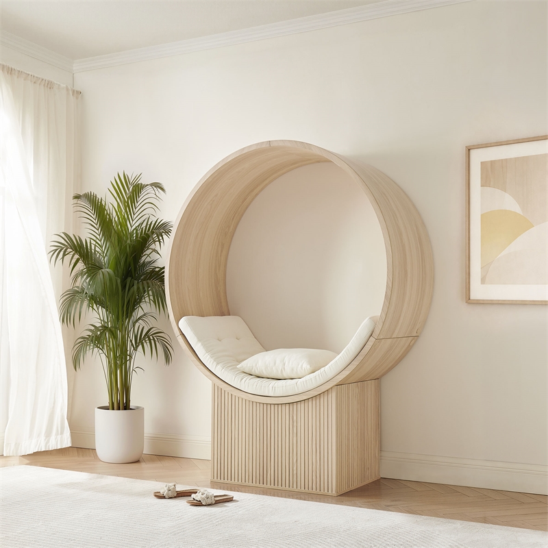 Aperture Round Alcove Accent Chair in Natural Ivory