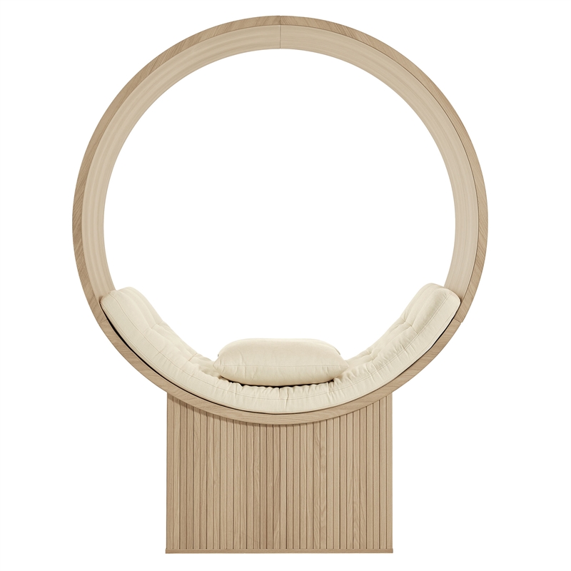 Aperture Round Alcove Accent Chair in Natural Ivory