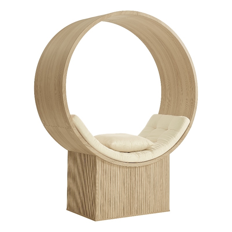 Aperture Round Alcove Accent Chair in Natural Ivory