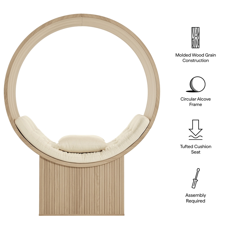 Aperture Round Alcove Accent Chair in Natural Ivory