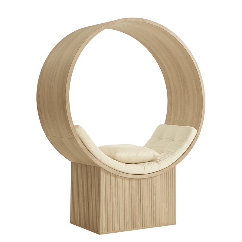 Aperture Round Alcove Accent Chair in Natural Ivory