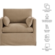 Wellfleet Slipcovered Linen-Blend Armchair in Almond
