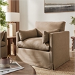 Wellfleet Slipcovered Linen-Blend Armchair in Almond