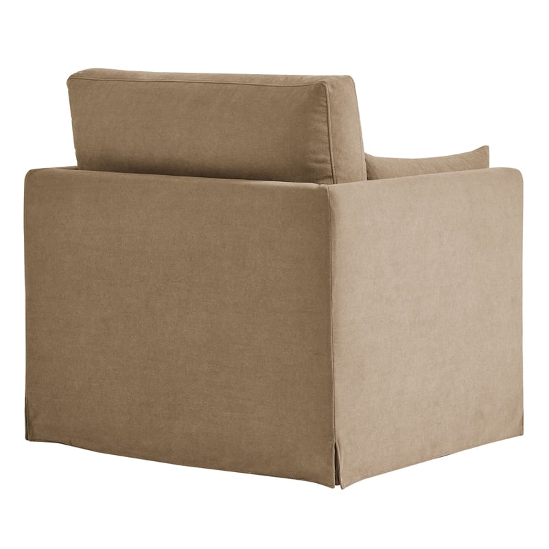 Wellfleet Slipcovered Linen-Blend Armchair in Almond
