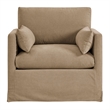 Wellfleet Slipcovered Linen-Blend Armchair in Almond