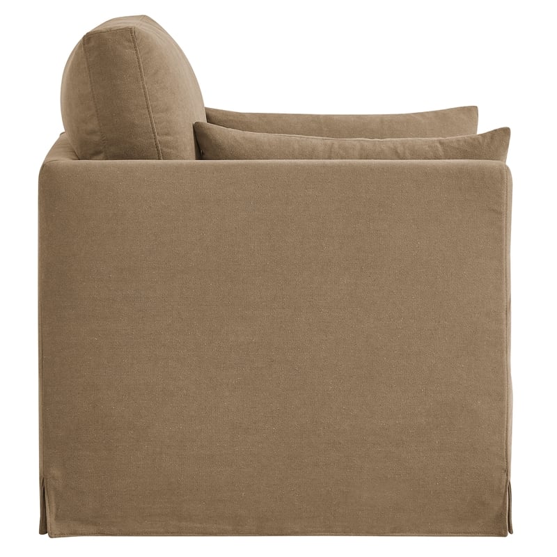 Wellfleet Slipcovered Linen-Blend Armchair in Almond