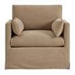 Wellfleet Slipcovered Linen-Blend Armchair in Almond