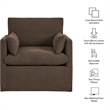 Wellfleet Slipcovered Linen-Blend Armchair in Cocoa