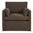 Wellfleet Slipcovered Linen-Blend Armchair in Cocoa