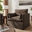Wellfleet Slipcovered Linen-Blend Armchair in Cocoa