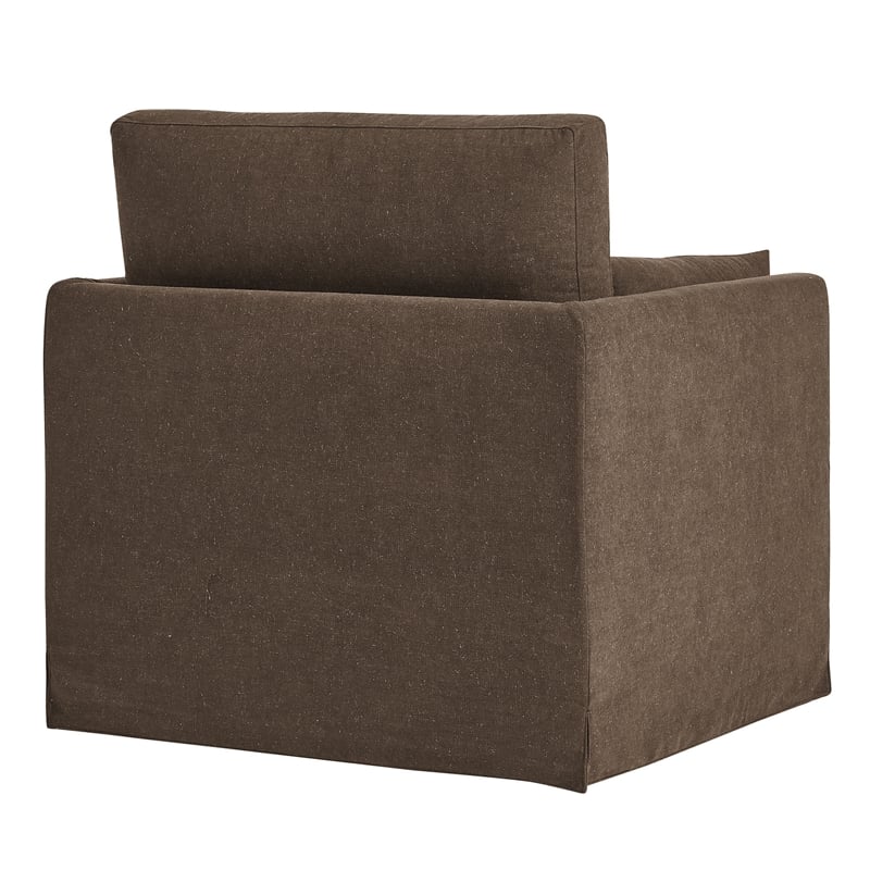 Wellfleet Slipcovered Linen-Blend Armchair in Cocoa