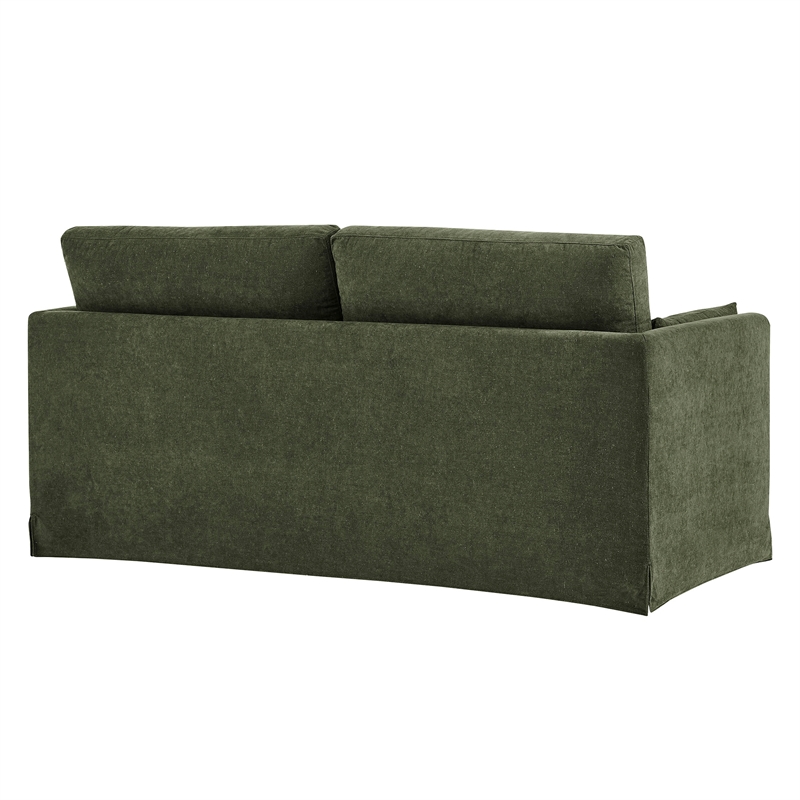 Wellfleet Slipcovered Linen-Blend Loveseat in Sage
