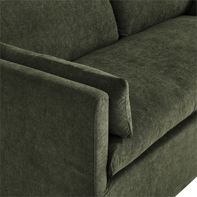 Wellfleet Slipcovered Linen-Blend Loveseat in Sage