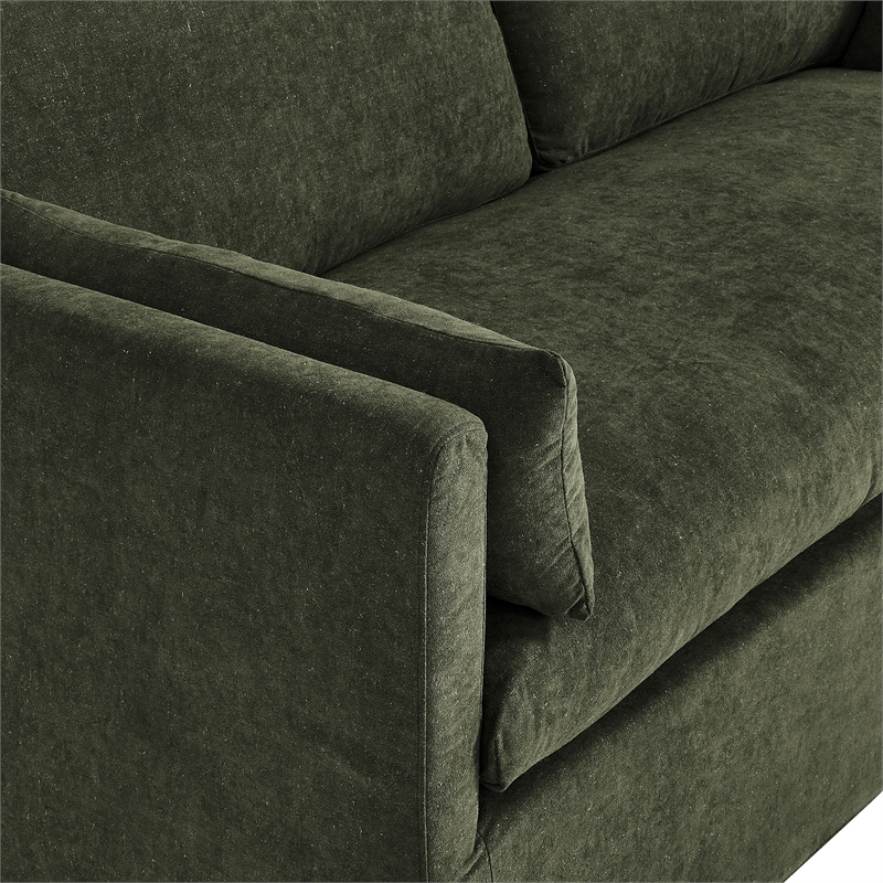Wellfleet Slipcovered Linen-Blend Loveseat in Sage