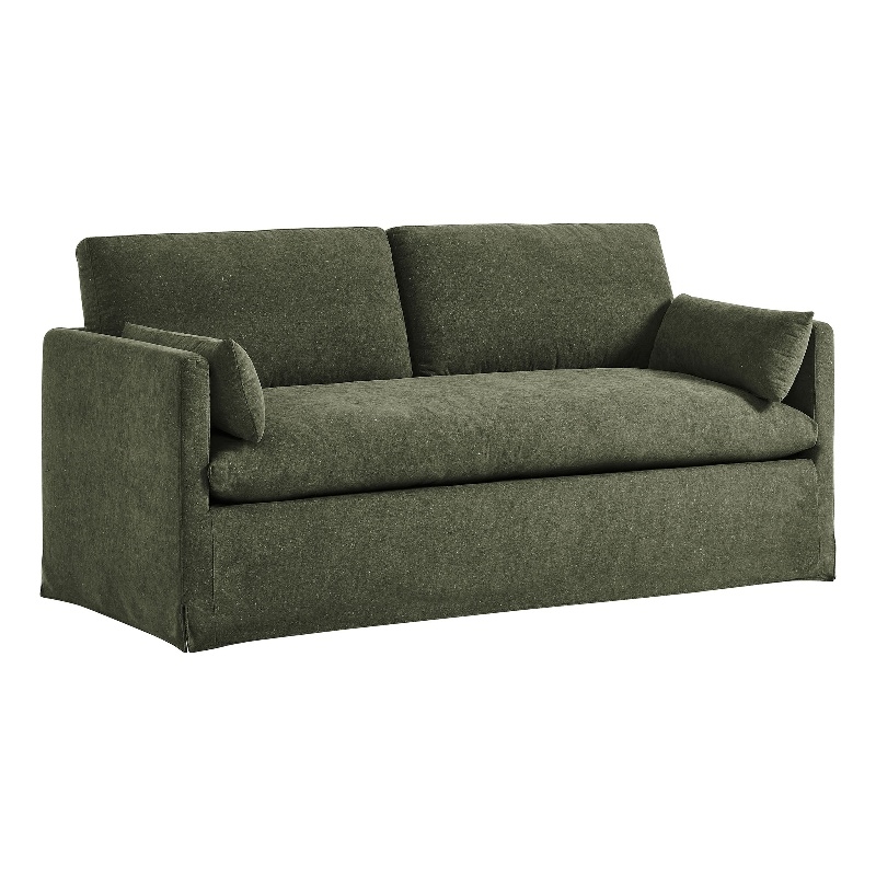 Wellfleet Slipcovered Linen-Blend Loveseat in Sage