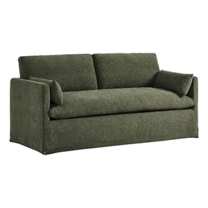 Wellfleet Slipcovered Linen-Blend Loveseat in Sage