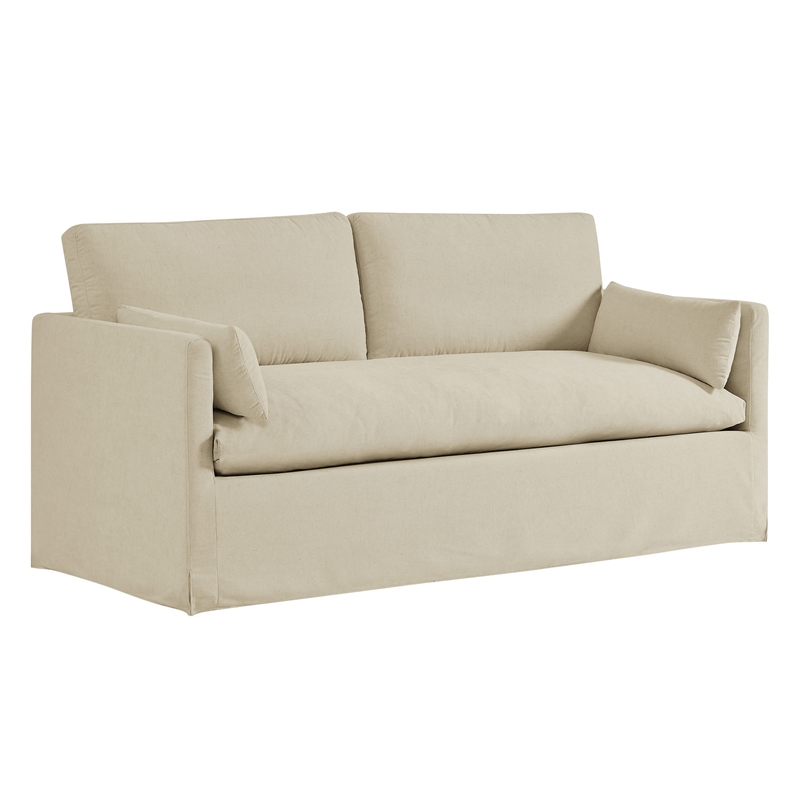 Wellfleet Slipcovered Linen-Blend Loveseat in Linen
