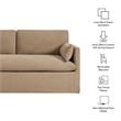 Wellfleet Slipcovered Linen-Blend Loveseat in Almond