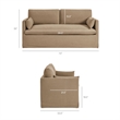 Wellfleet Slipcovered Linen-Blend Loveseat in Almond