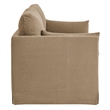 Wellfleet Slipcovered Linen-Blend Loveseat in Almond