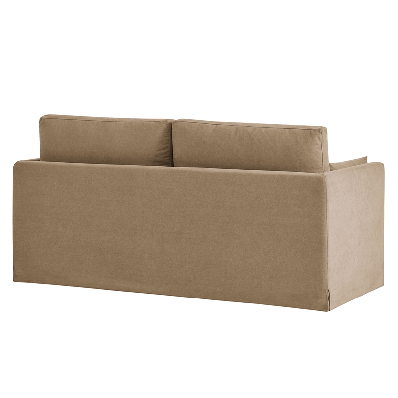 Wellfleet Slipcovered Linen-Blend Loveseat in Almond