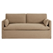 Wellfleet Slipcovered Linen-Blend Loveseat in Almond