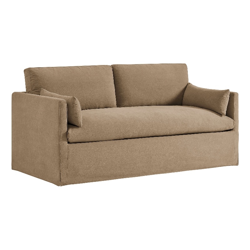 Wellfleet Slipcovered Linen-Blend Loveseat in Almond