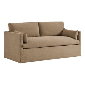 Wellfleet Slipcovered Linen-Blend Loveseat in Almond