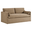 Wellfleet Slipcovered Linen-Blend Loveseat in Almond