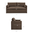 Wellfleet Slipcovered Linen-Blend Loveseat in Cocoa