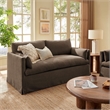 Wellfleet Slipcovered Linen-Blend Loveseat in Cocoa
