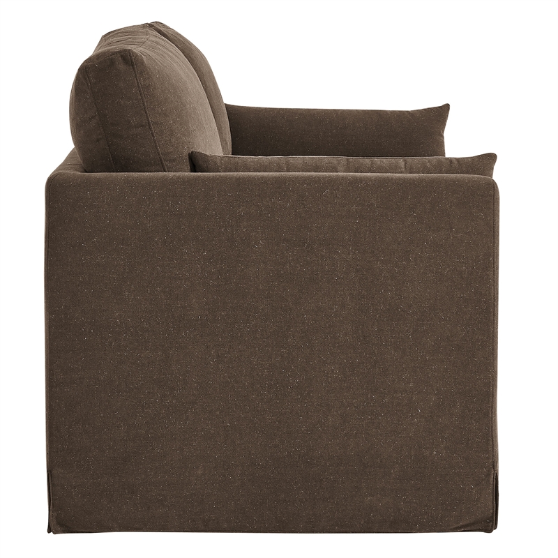 Wellfleet Slipcovered Linen-Blend Loveseat in Cocoa