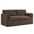 Wellfleet Slipcovered Linen-Blend Loveseat in Cocoa