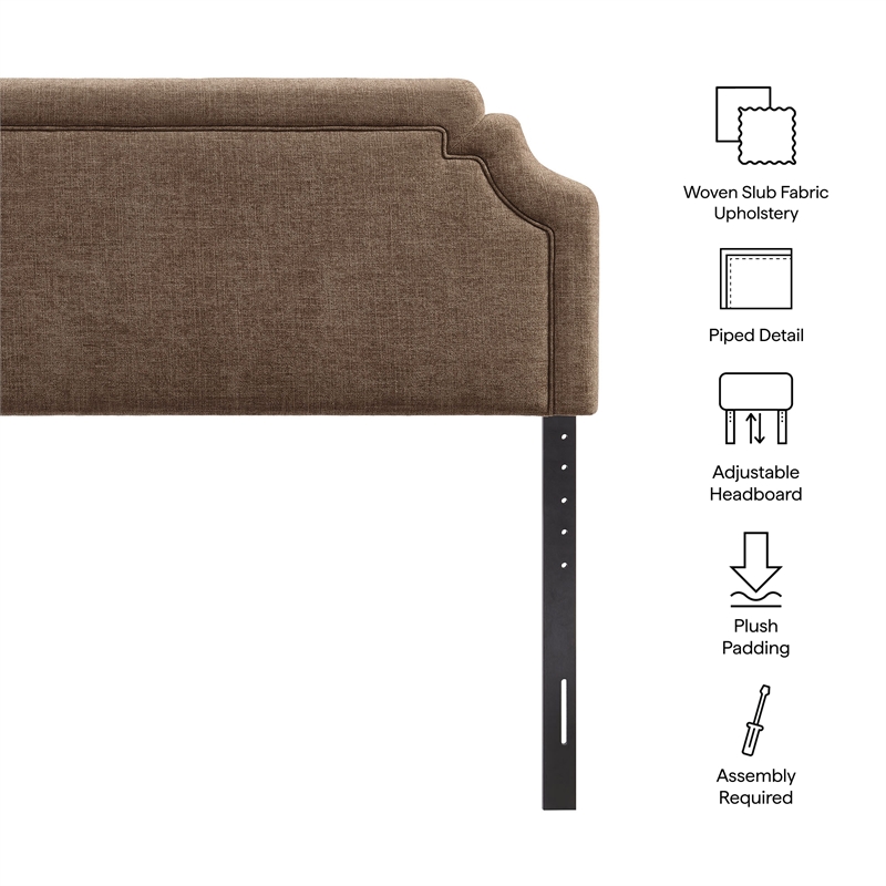 Magnolia Upholstered Fabric King Size Headboard in Mocha