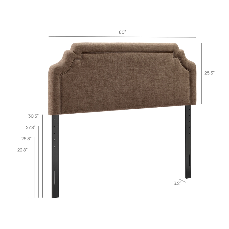 Magnolia Upholstered Fabric King Size Headboard in Mocha