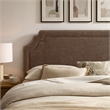 Magnolia Upholstered Fabric King Size Headboard in Mocha