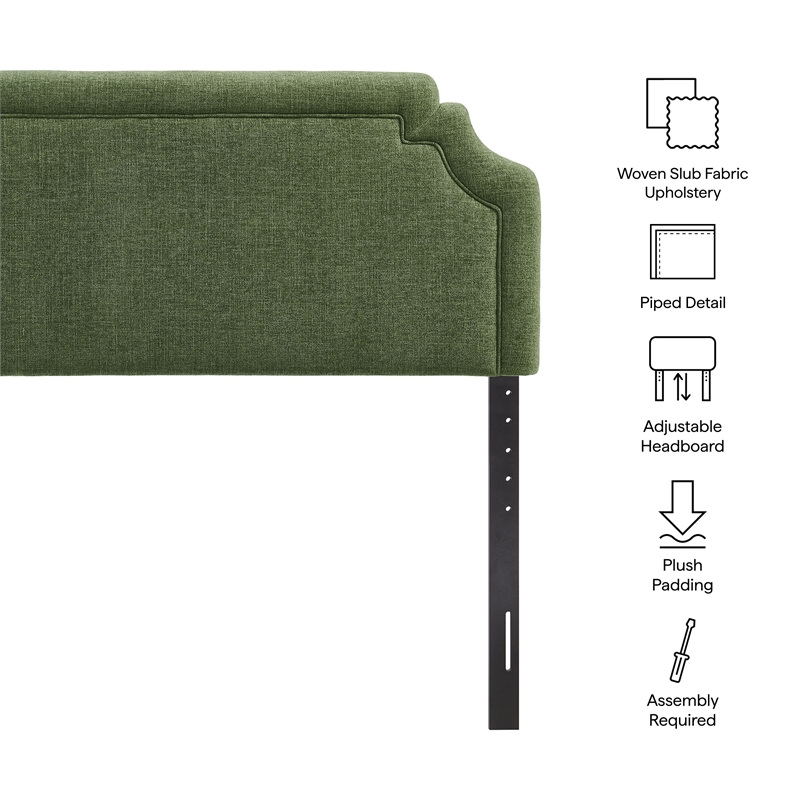 Magnolia Upholstered Fabric King Size Headboard in Foliage
